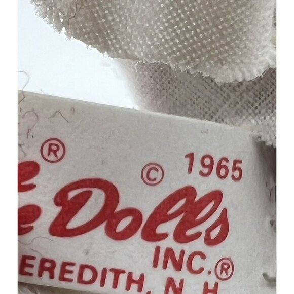 Annalee Mouse Pinafore Bonnet Maroon Dress Closed Eyes 5 inch 1965 Vintage USA - Picture 8 of 9